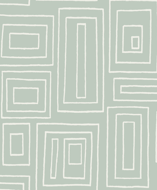 NW56604 NextWall NextWall Peel & Stick Wallpaper Rectangle Geo Aloe Green