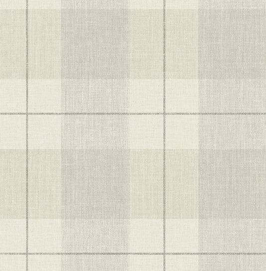 NW56906 NextWall NextWall Peel & Stick Wallpaper Lenox Hill Plaid Neutral