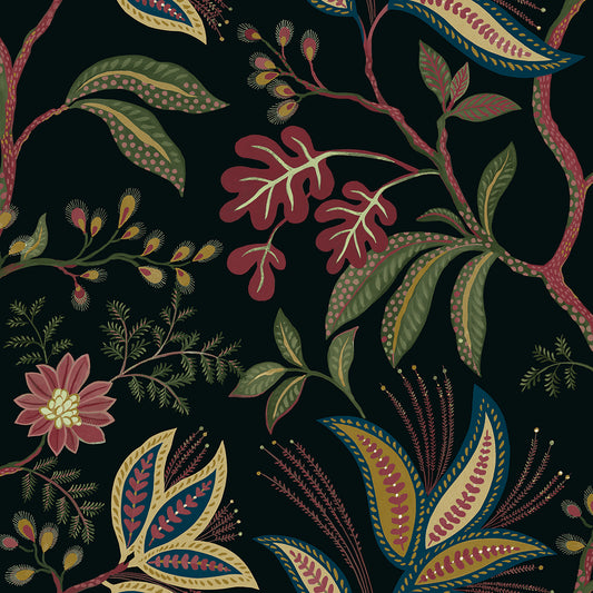 NW57900 NextWall NextWall Peel & Stick Wallpaper Forest Flourish Ebony