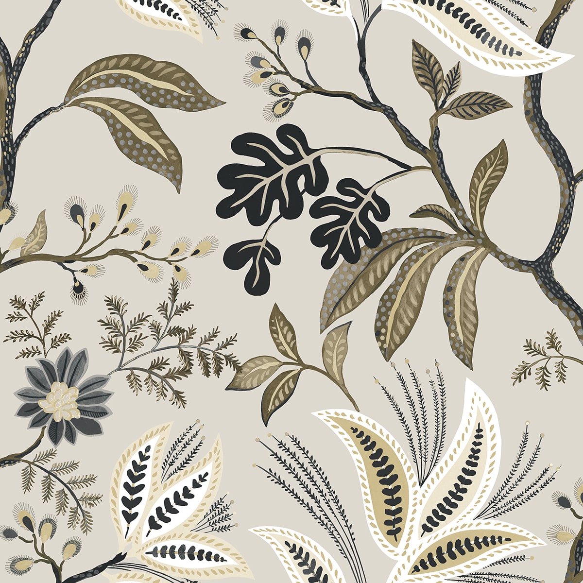 NW57908 NextWall NextWall Peel & Stick Wallpaper Forest Flourish Neutral