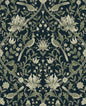 NW58302 NextWall NextWall Peel & Stick Wallpaper Vintage Bird Ogee Blue & Sage
