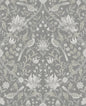 NWS058308 NextWall NextWall Peel & Stick Wallpaper Vintage Bird Ogee Grey