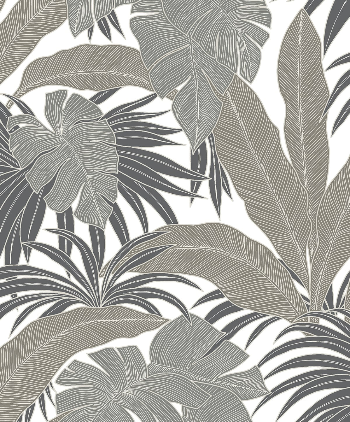 NW58707 NextWall NextWall Peel & Stick Wallpaper Laguna Leaf Pavestone