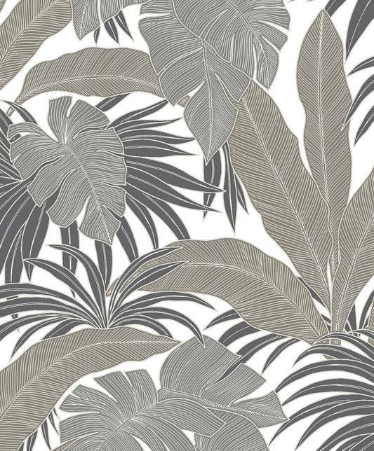 NW58707 NextWall NextWall Peel & Stick Wallpaper Laguna Leaf Pavestone