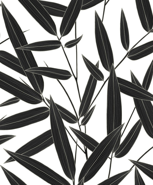 NW58800 NextWall NextWall Peel & Stick Wallpaper Leaf Branch Trail Ebony