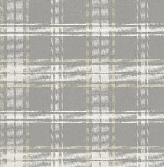 NW58908 NextWall NextWall Peel & Stick Wallpaper Sennehill Plaid Daydream Grey