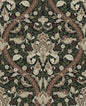 NW59001 NextWall NextWall Peel & Stick Wallpaper Acanthus Ogee Ebony & Clay