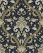 NW59002 NextWall NextWall Peel & Stick Wallpaper Acanthus Ogee Blue & Natural
