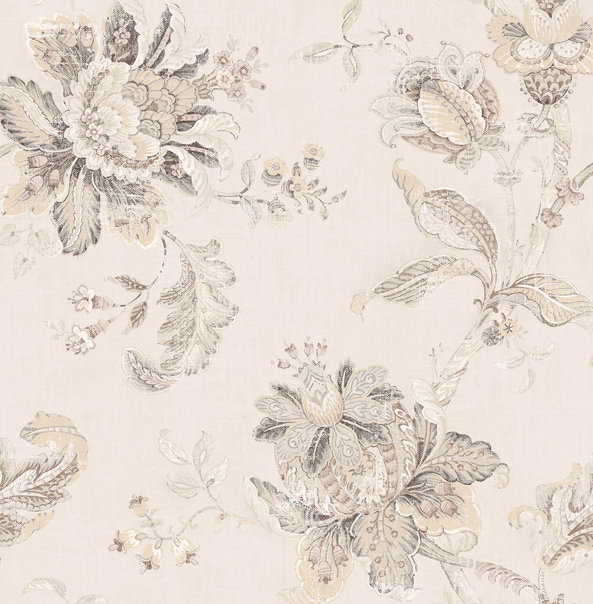 NW59105 NextWall NextWall Peel & Stick Wallpaper Anelda Jacobean Linen & Latte