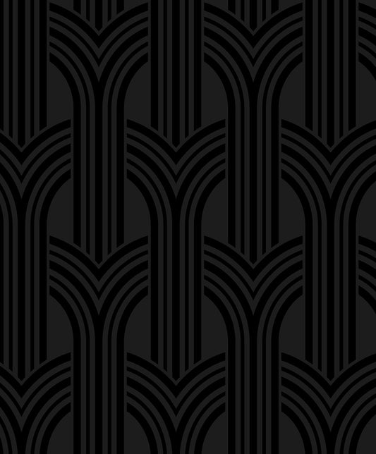 NW59500 NextWall NextWall Peel & Stick Wallpaper Geometric Arches Onyx