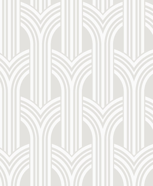 NW59510 NextWall NextWall Peel & Stick Wallpaper Geometric Arches Pearl