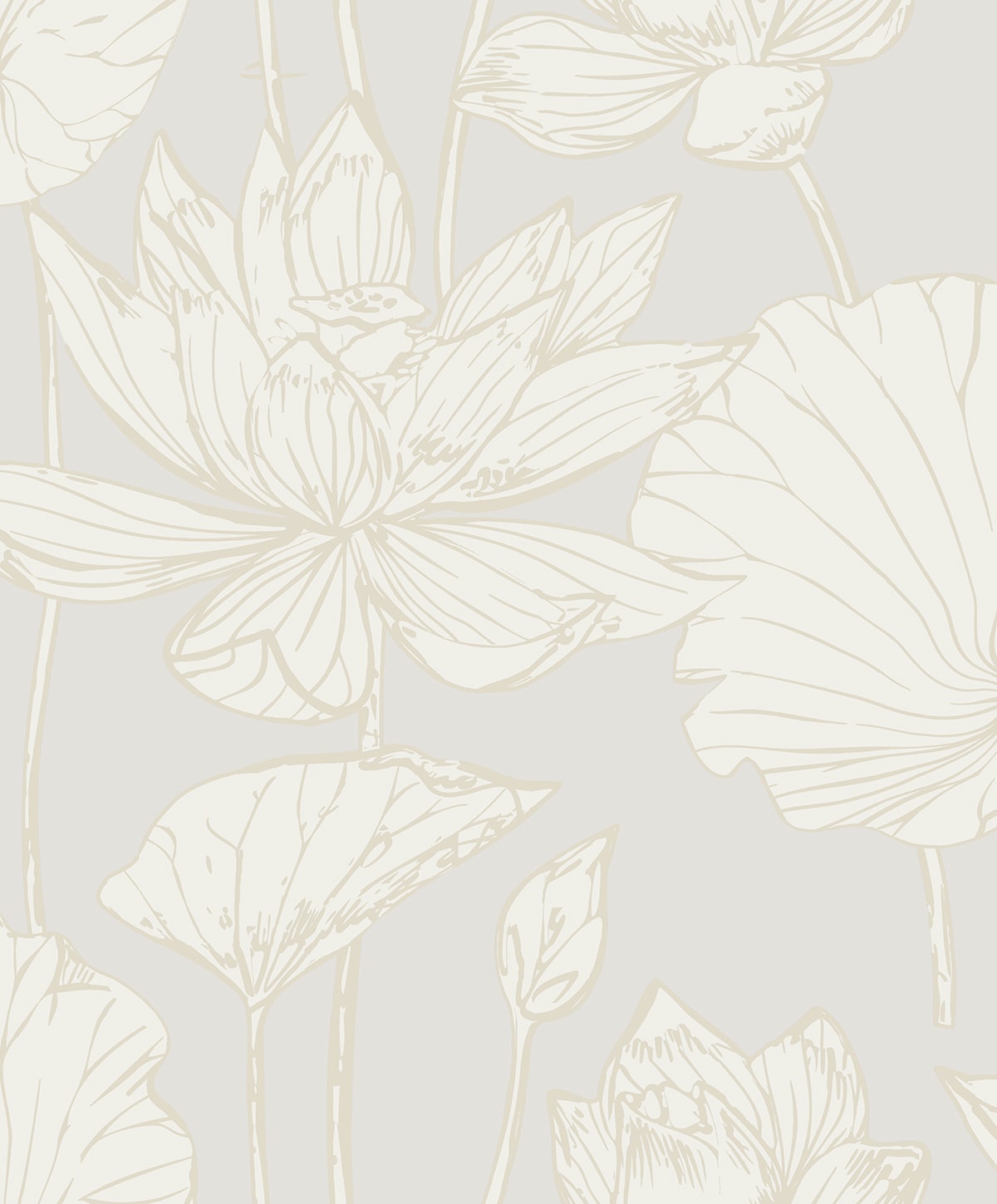 NW59700 NextWall NextWall Peel & Stick Wallpaper Lotus Garden Floral Pearl
