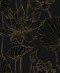 NW59710 NextWall NextWall Peel & Stick Wallpaper Lotus Garden Floral Wrought Iron & Gold
