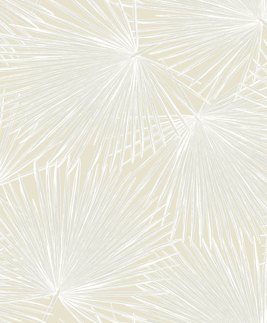 NW60100 NextWall NextWall Peel & Stick Wallpaper Palmate Leaf Frond Pearl