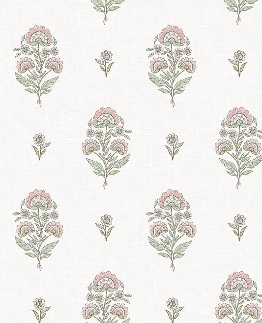 NW60701 NextWall NextWall Peel & Stick Wallpaper Floral Spot Blush & Basil