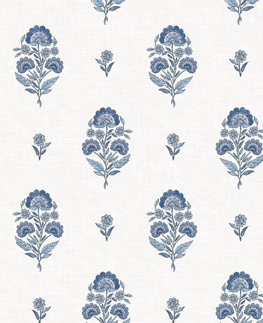 NW60702 NextWall NextWall Peel & Stick Wallpaper Floral Spot Delft Blue