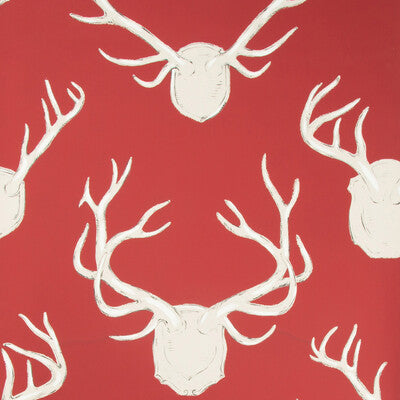 P2017102-19 ANTLERS PAPER RED LEE JOFA Wallpaper