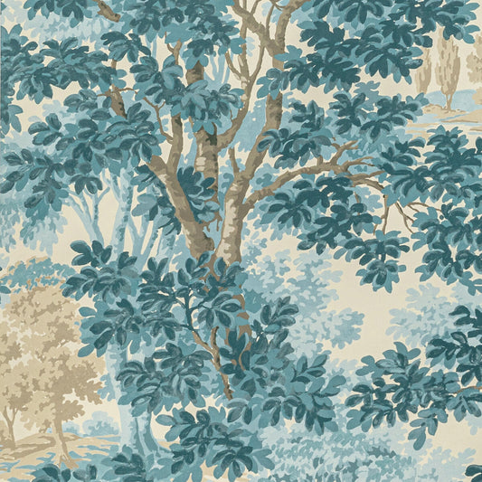 P2022104-13 WOODLAND PAPER AQUA LEE JOFA Wallpaper