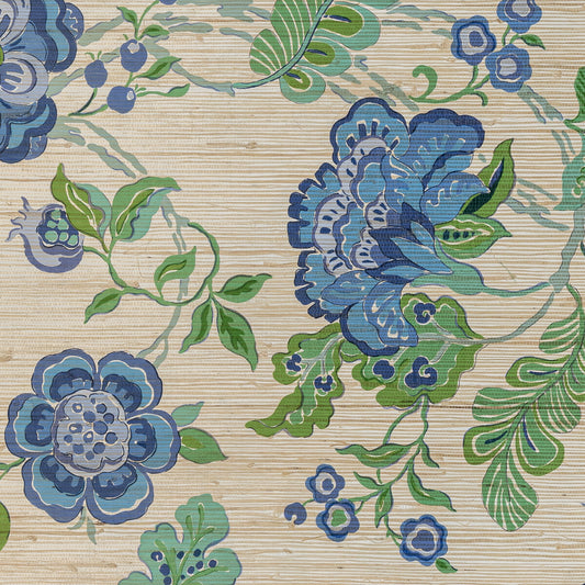 PBFC-3527-530 SOMERSET GRASSCLOTH BLUE LEE JOFA Wallpaper