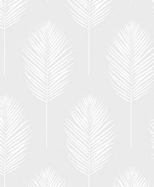 PP10600 NextWall Paintable Peel and Stick Wallpaper Palm Leaf Off-White