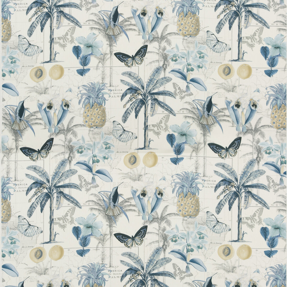 PP50434-2 ORINOCO BLUE BAKER LIFESTYLE Fabrics Drapery Upholstery