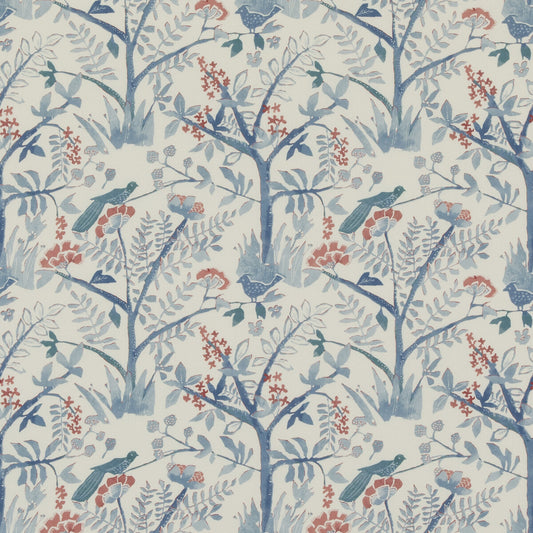 PP50502-1 LULWORTH BLUE/RED BAKER LIFESTYLE Fabrics Drapery Upholstery