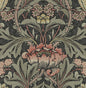 PR10001 Seabrook Designs Prepasted Online Wallpaper Acanthus Floral Prepasted Charcoal & Rosewood