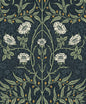 PR10202 Seabrook Designs Prepasted Online Wallpaper Stenciled Floral Prepasted Navy & Sage