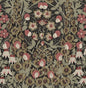 PR10406 Seabrook Designs Prepasted Online Wallpaper Tulip Garden Prepasted Ebony & Red Clay