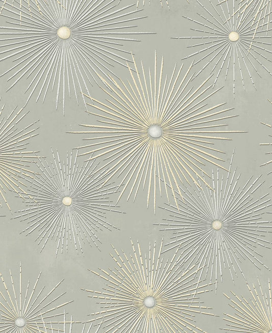 PR11005 Seabrook Designs Prepasted Online Wallpaper Starburst Geo Prepasted Smoke