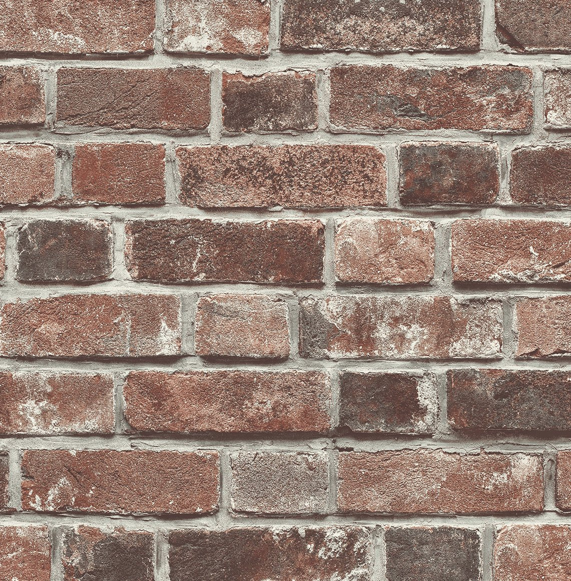 PR11501 Seabrook Designs Prepasted Online Wallpaper Faux Red Brick Prepasted Red & Charcoal