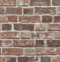 PR11501 Seabrook Designs Prepasted Online Wallpaper Faux Red Brick Prepasted Red & Charcoal