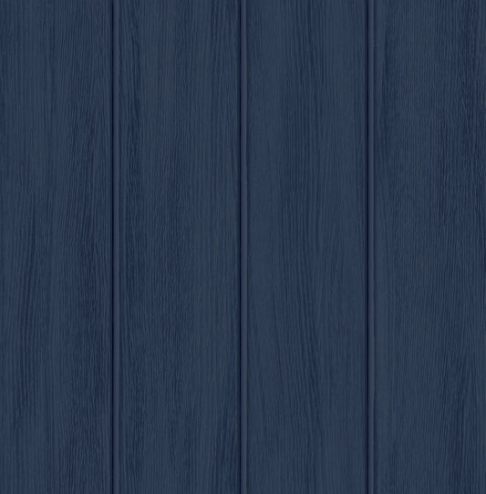 PR11602 Seabrook Designs Prepasted Online Wallpaper Faux Wood Panel Prepasted Naval Blue