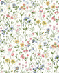 PR11901 Seabrook Designs Prepasted Online Wallpaper Wildflowers Prepasted Multicolored