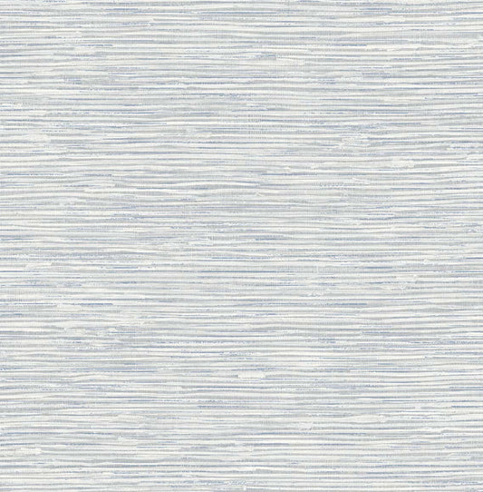 PR12308 Seabrook Designs Prepasted Online Wallpaper Southport Faux Grasscloth Prepasted Dove Grey & Bluestone