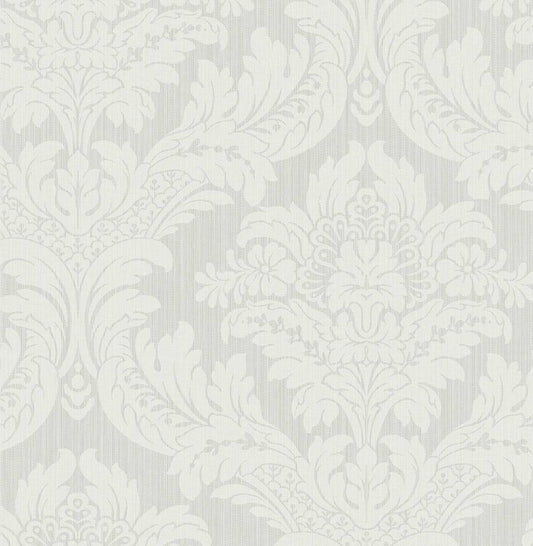 PR12408 Seabrook Designs Prepasted Online Wallpaper Genevieve Damask Morning Mist