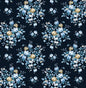 PR12602 Seabrook Designs Prepasted Online Wallpaper Floral Bouquet Prepasted Midnight Blue & Toffee