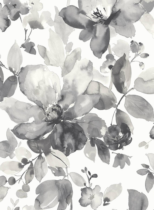 PR12700 Seabrook Designs Prepasted Online Wallpaper Watercolor Garden Inkwell