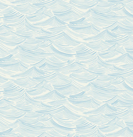 PR12802 Seabrook Designs Prepasted Online Wallpaper Seaside Waves Blue Oasis