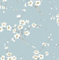 PR13202 Seabrook Designs Prepasted Online Wallpaper Blossoming Branches Sky Blue