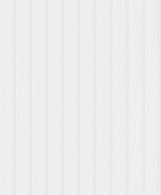PW20100 Seabrook Designs Paintable Wallpaper Wallpaper Faux Beadboard White