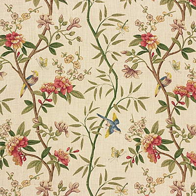 R1368-2 PEONY & BLOSSOM SAGE/BEIGE G P & J BAKER Fabrics Drapery Upholstery