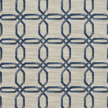 R140 Abstract & Geometric Cobalt Blue Charlotte Fabrics