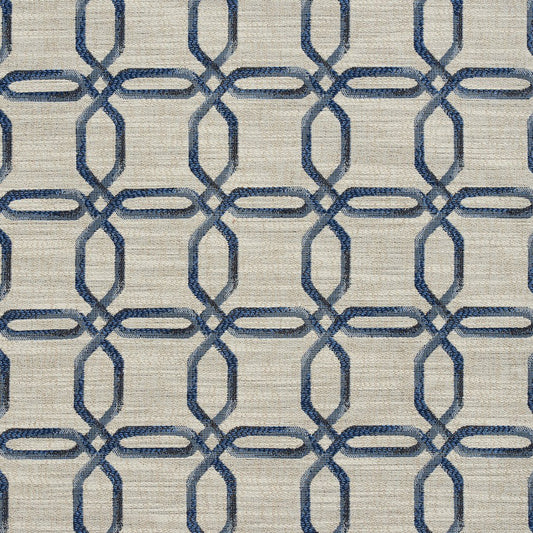 R140 Abstract & Geometric Cobalt Blue Charlotte Fabrics