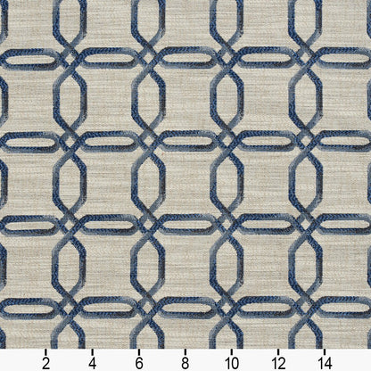 R140 Abstract & Geometric Cobalt Blue Charlotte Fabrics