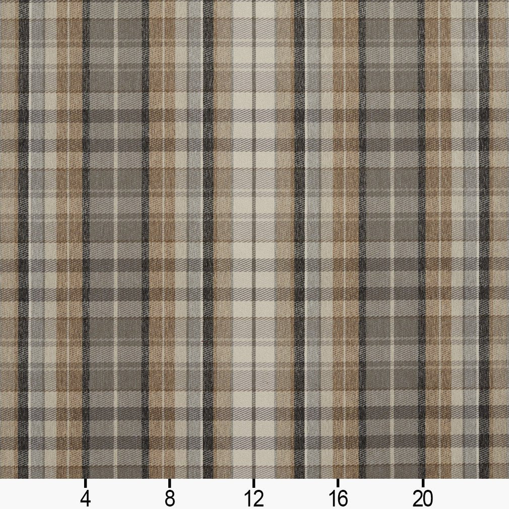 R160 Plaid Flannel Grey & Silver Charlotte Fabrics