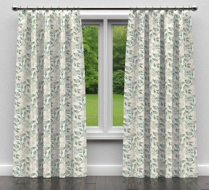 R270 Leaves Mineral Leaf Aqua & Teal Charlotte Fabrics