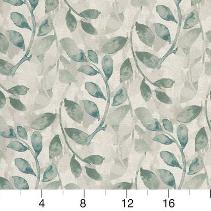 R270 Leaves Mineral Leaf Aqua & Teal Charlotte Fabrics