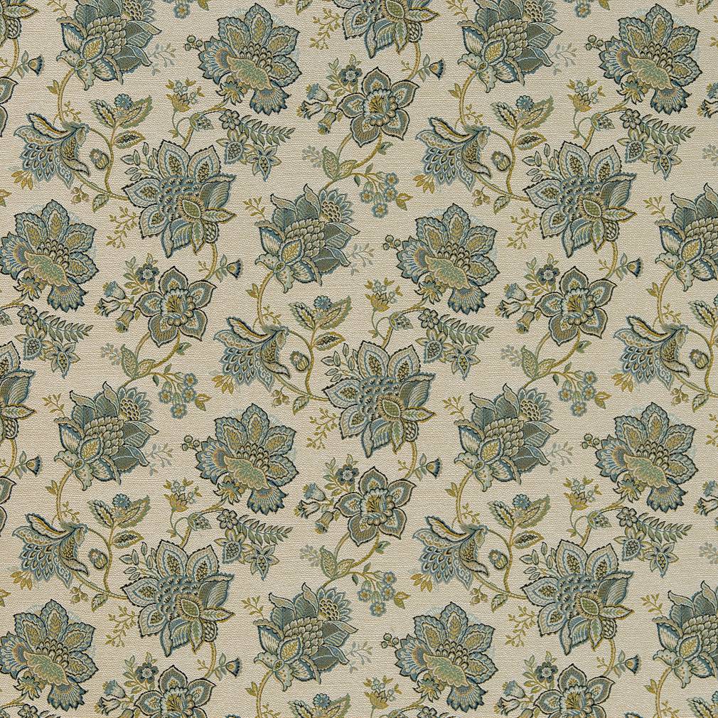 R420 Floral Meadow Aqua & Teal,Blue,Green Charlotte Fabrics