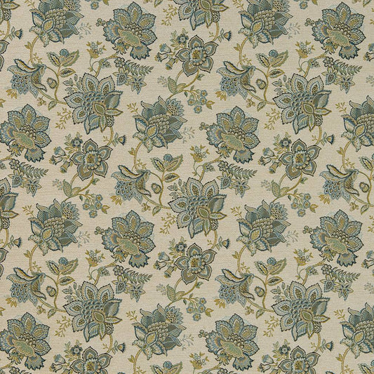 R420 Floral Meadow Aqua & Teal,Blue,Green Charlotte Fabrics